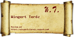 Wingert Teréz névjegykártya